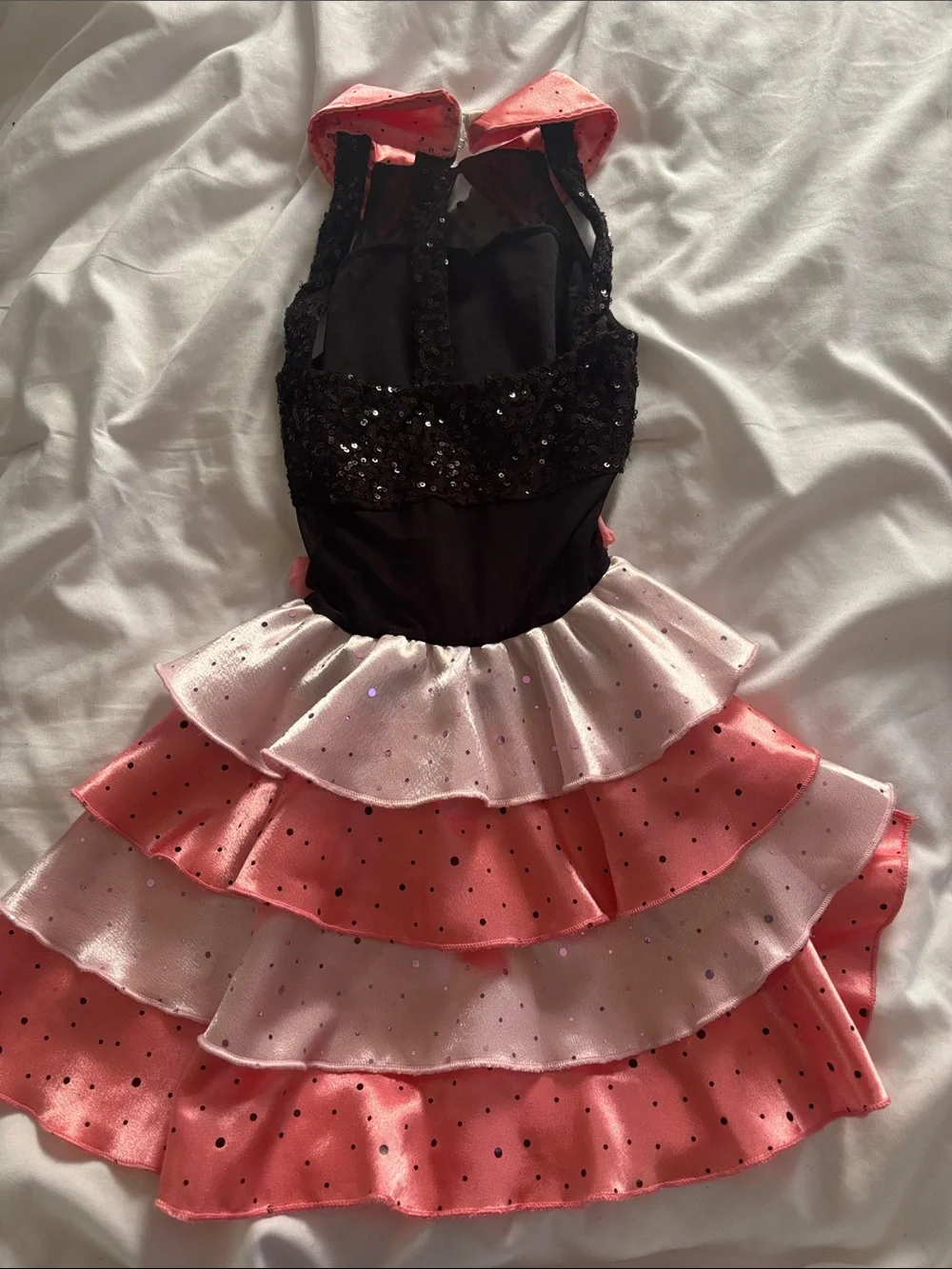 Glamour Pink and Black Sequin Dance Dress
